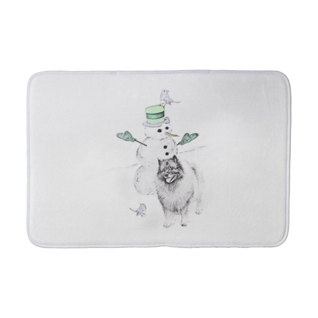 Heilige Weihnachtszeit Snowman Malerei Hund Kunst Badematte (Vorderseite)