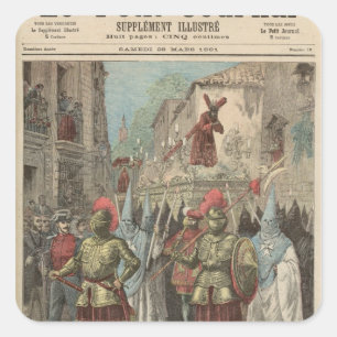 Heilige Woche in Sevilla Quadratischer Aufkleber