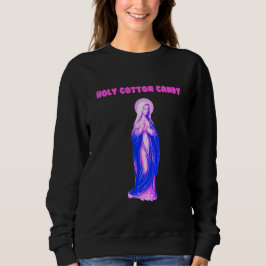 Heilige Zuckerwatte Jungfrau Maria Rosa und Blau Sweatshirt