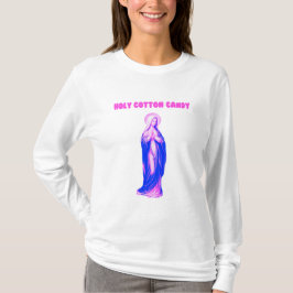 Heilige Zuckerwatte Jungfrau Maria Rosa und Blau T-Shirt