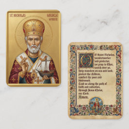 Heiligen Nikolaus Gebetskarte Visitenkarte