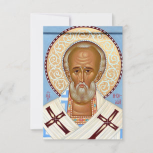 Heiligen Nikolaus von Myra Ikone Heiligenbildkarte Dankeskarte