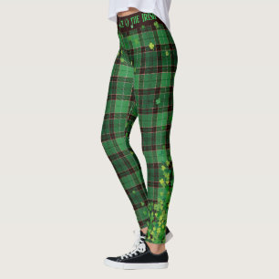 Heiligen Patrick TagesGlitzer-KleeblätterTartan Leggings