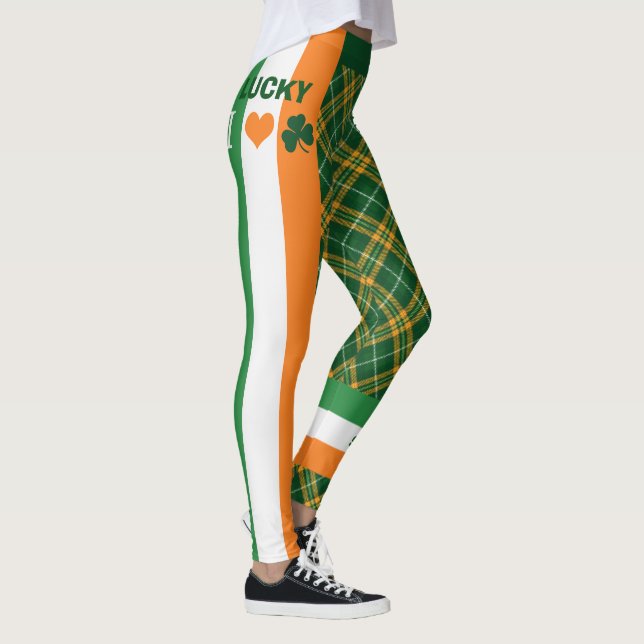 Heiligen Patrick Tagesirische Flagge Stripes Leggings (Rechts)