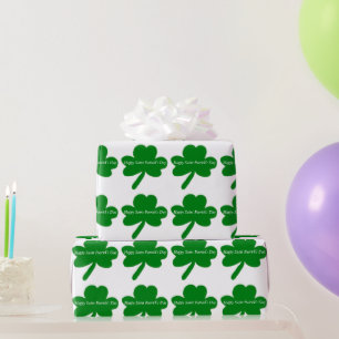 Heiligen Patrick TagesKleeblätter Geschenkpapier