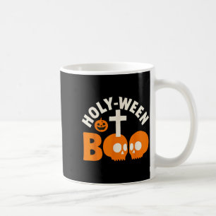 Heiliger Abend Boo Christliches Halloween-Kreuz un Kaffeetasse
