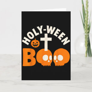 Heiliger Abend Boo Christliches Halloween Kreuz un Karte