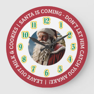 Heiliger Abend Santa-Uhr Große Wanduhr