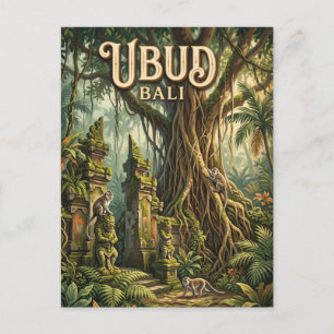 Heiliger Affenwald Ubud Indonesien Postkarte