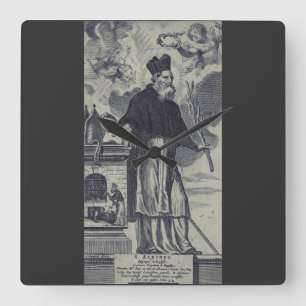 Heiliger Albinus von Angers Höchster Bischof der B Quadratische Wanduhr