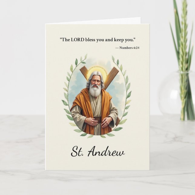 Heiliger Andrew Gottes Friedens- und Segen-Schrift Karte (Vorderseite)