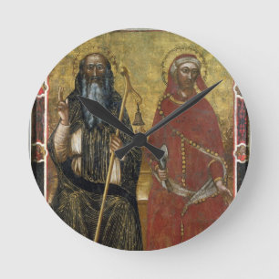 Heiliger Anthony-Abt und Eligius - gemalter Runde Wanduhr