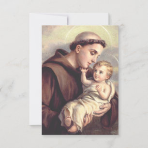 Heiliger Antonius von Padua mit Jesus Heiligenbild Dankeskarte