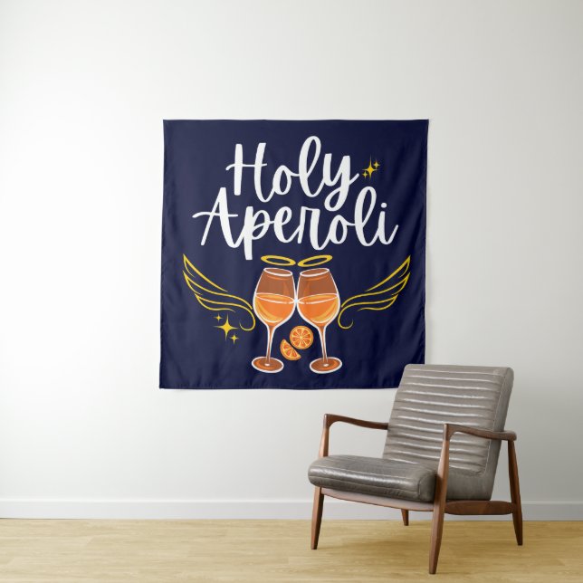 Heiliger Aperoli Witziger Trendiger Aperol Spritz  Wandteppich (Beispiel)