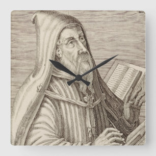 Heiliger Augustinus von Hippo Kirchenlehrer Quadratische Wanduhr