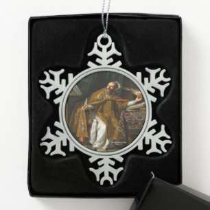 Heiliger Augustinus von Hippo Schneeflocken Zinn-Ornament