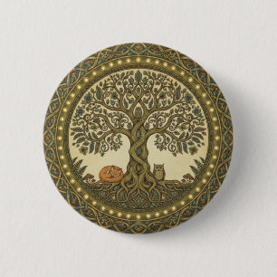 Heiliger Baum des Lebens keltische Kunst Button