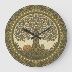 Heiliger Baum des Lebens keltische Kunst Große Wanduhr