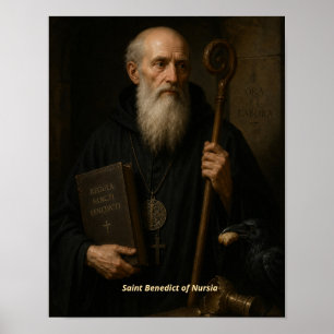 Heiliger Benedikt von Nursia-Kunstprint Poster