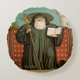 Heiliger Benedikt von Nursia Rundes Kissen