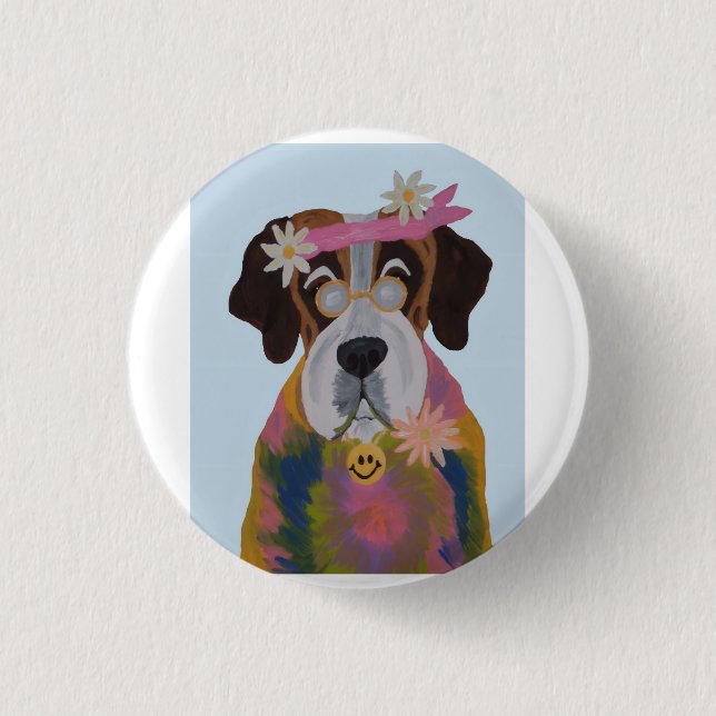 Heiliger Bernhard Hippie Button (Vorderseite)