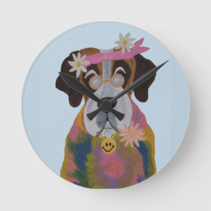 Heiliger Bernhard Hippie Runde Wanduhr