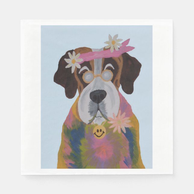Heiliger Bernhard Hippie Serviette (Vorderseite)