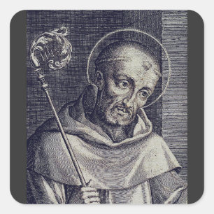 Heiliger Bernhard von Clairvaux Doctor Mellifluus  Quadratischer Aufkleber