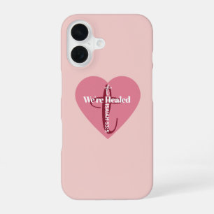 Heiliger Bibelvers Rosa Herz Kreuz Einfach Hübsch iPhone 16 Hülle