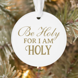Heiliger Bibelvers Weiß und Gold Einfacher Christl Ornament