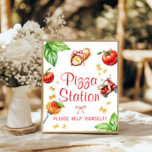 Heiliger Cannoli-Baby-Shower-Pizza-Station-Plakat
