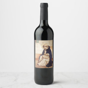 Heiliger Dominikus von Fra Angelico Renaissance Fe Weinetikett