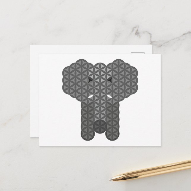 Heiliger Elefant - Elefant des Lebens. Postkarte (Vorderseite/Rückseite Beispiel)