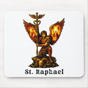 Heiliger Erzengel Raphael Christliche Kunst Glaube Mousepad
