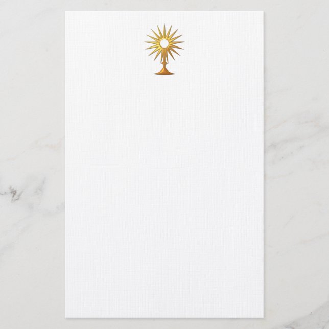 Heiliger Eucharist in der goldenen Monstrance Briefpapier (Vorderseite)