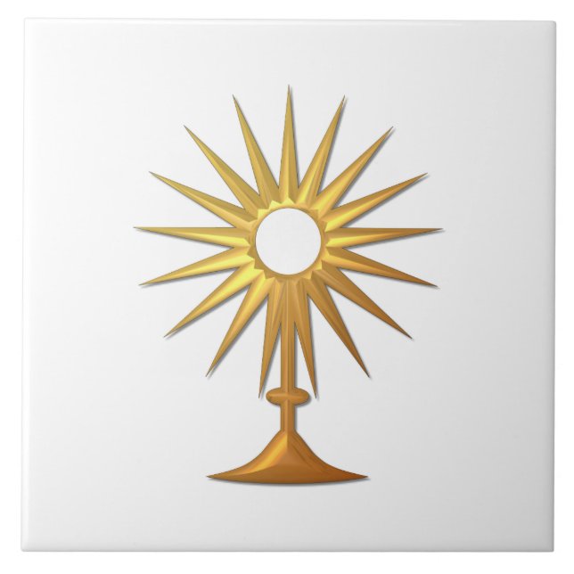 Heiliger Eucharist in der goldenen Monstrance Fliese (Vorderseite)