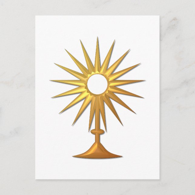 Heiliger Eucharist in der goldenen Monstrance Postkarte (Vorderseite)