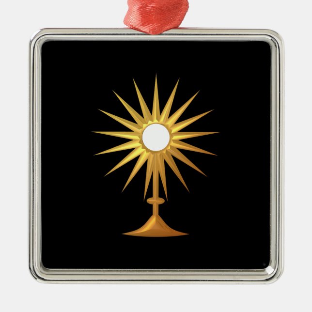 Heiliger Eucharist in der goldenen Monstrance Silbernes Ornament (Vorne)