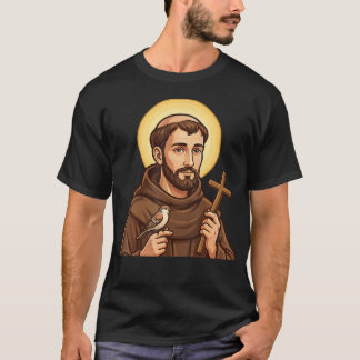 Heiliger Franz von Assisi Schutzpatron Vögel Tiere T-Shirt