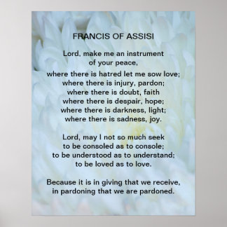 Heiliger Franziskus Assisi Gebet Poster