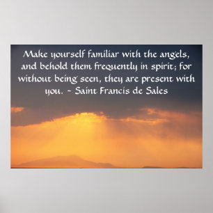 Heiliger Franziskus de Sales QUOTE über Engel Poster