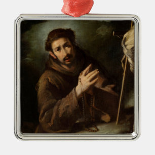 Heiliger Franziskus im Gebet (Christlicher Glaube) Ornament Aus Metall