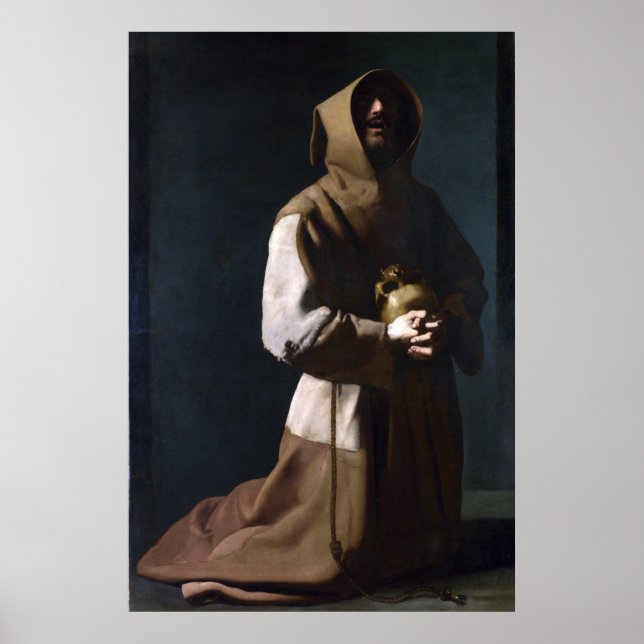 Heiliger Franziskus in Meditation (Zurbaran 1635) Poster (Vorne)