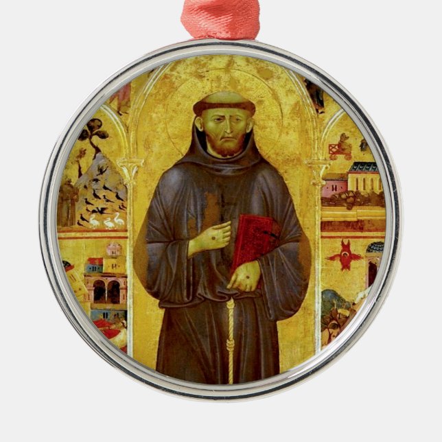 Heiliger Franziskus mittelalterlicher Ikonographie Ornament Aus Metall (Vorne)