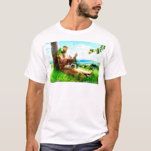 Heiliger Franziskus und die Predigt der Vögel T-Shirt
