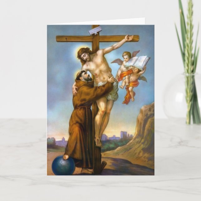 Heiliger Franziskus von Assisi Cross Jesus World A Karte (Vorderseite)