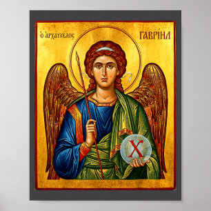 Heiliger Gabriel der Erzengel östlich-orthodox byz Poster