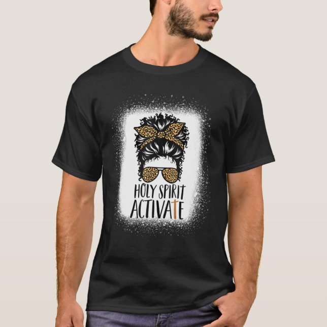 Heiliger Geist aktiviert schwarze Mama Leopard Mes T-Shirt (Vorderseite)