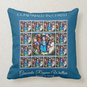 Heiliger Geist beflecktes Glas-Jungfrau-Marys Kissen