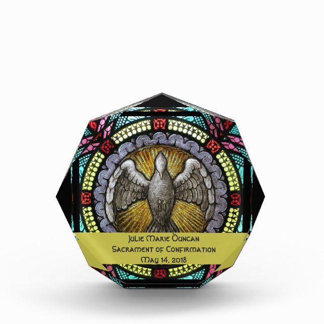 Heiliger Geist Buntglas-Bestätigung RCIA Fotoblock (Vorderseite)